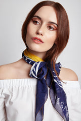 Luxury Silk Scarves: Midnight Blue