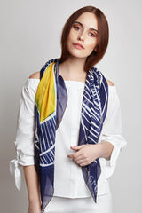 Luxury Silk Scarves: Midnight Blue