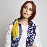Luxury Silk Scarves: Midnight Blue