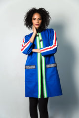 Statement Coat: Striped Blue