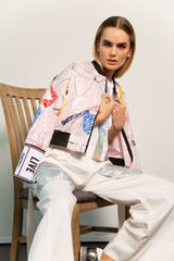 Sequin Bomber Jacket: Pink