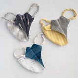 Face Covering: Grey and yellow Checked Reversible Organic Cotton