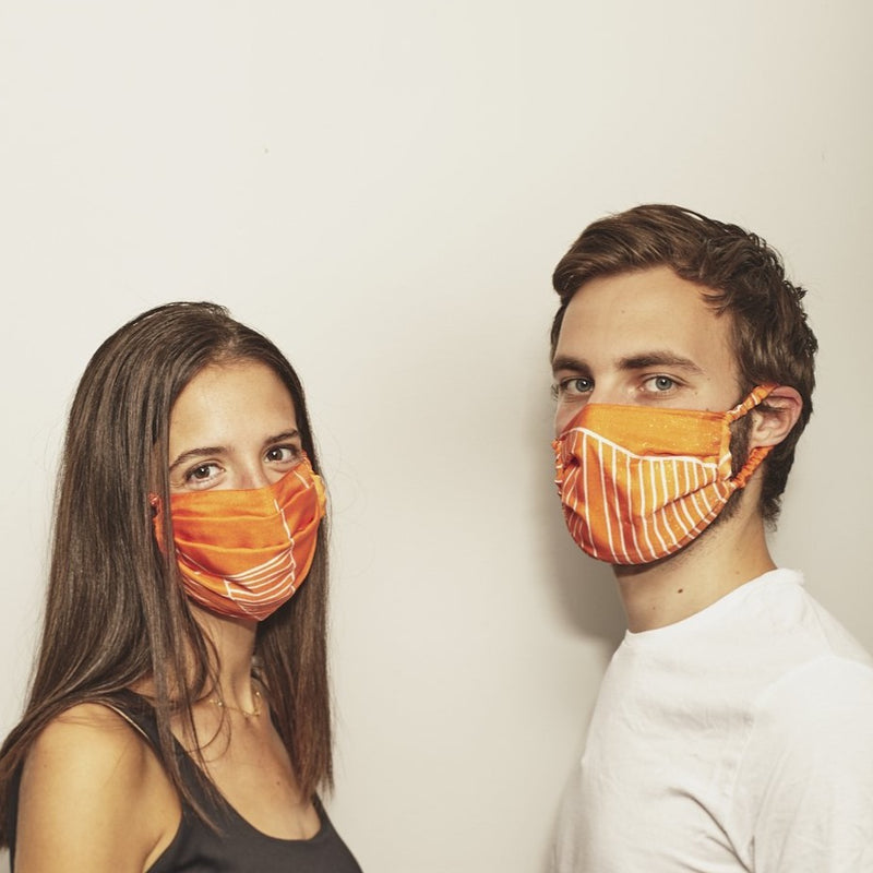 The New Edit BASMA Face Covering Peach Ombre both