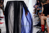 Tulle Skirt: Black with White Hem