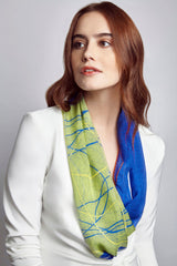 Luxury Silk Scarves: Cobalt Twist