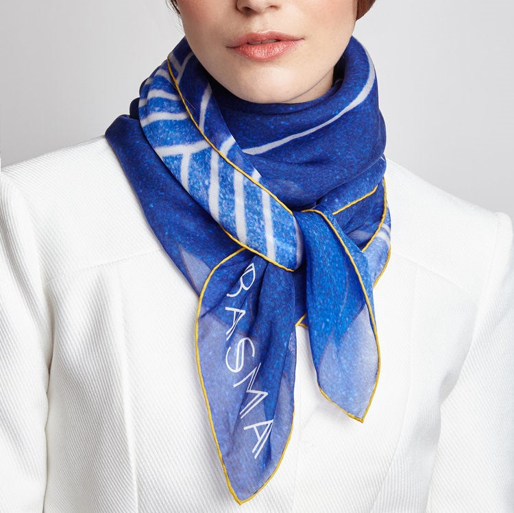 Luxury Silk Scarves: Azurite