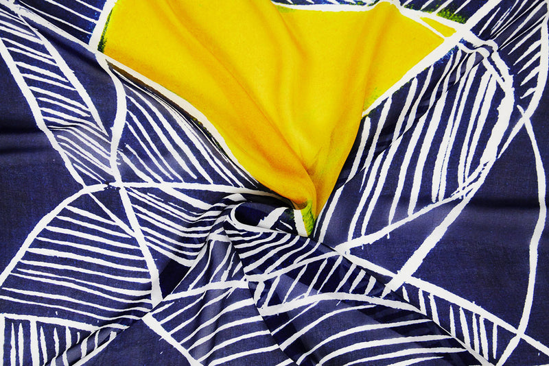 Luxury Silk Scarves: Midnight Blue