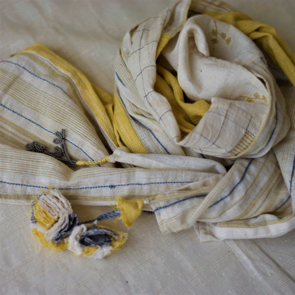 Handwoven Organic Cotton Scarf: Seher