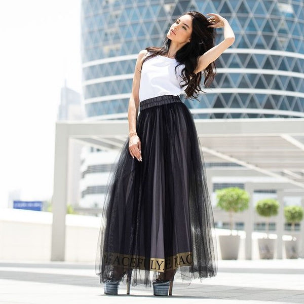 Tulle Statement Skirt: Black