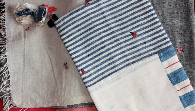 Handwoven Organic Cotton Scarf: Fiza