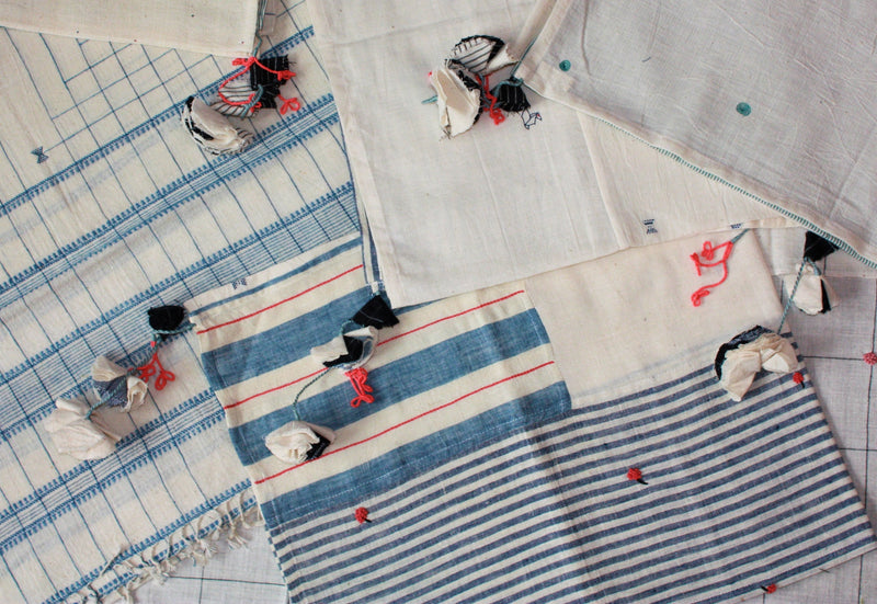 Handwoven Organic Cotton Scarf: Fiza