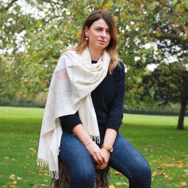 Handwoven Organic Cotton Scarf: Muraad