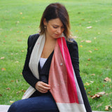 Handwoven Organic Cotton Scarf: Gulab