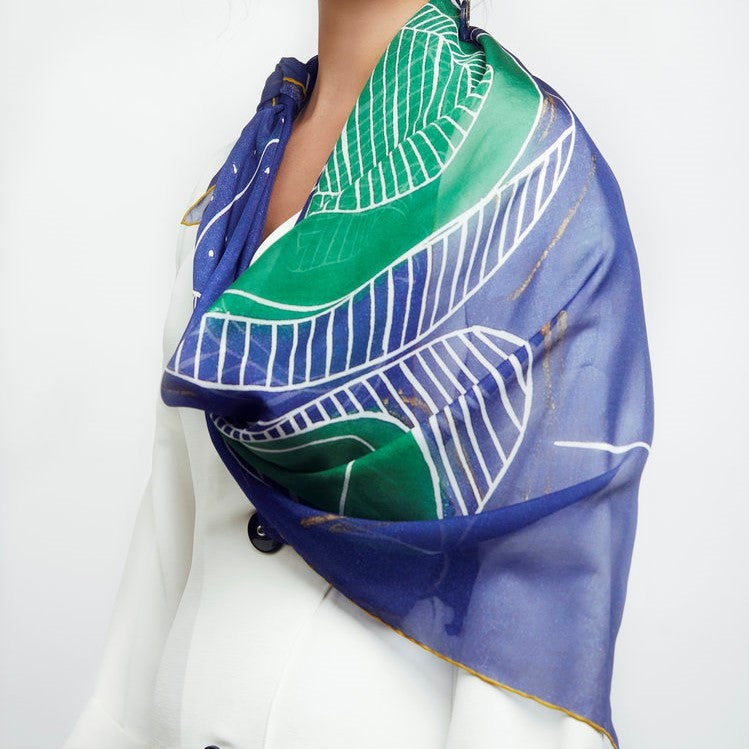 Luxury Silk Scarves: Lapis Lazuli